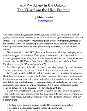 [Apogee Books Space Series 12] • Are We Alone in the Galaxy